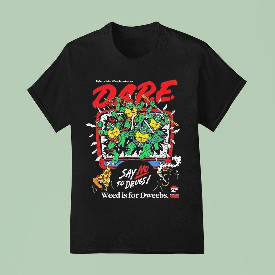 Dare Say No To Drugs Ninja Turtles Classic Retro Vintage Graphic Shirt