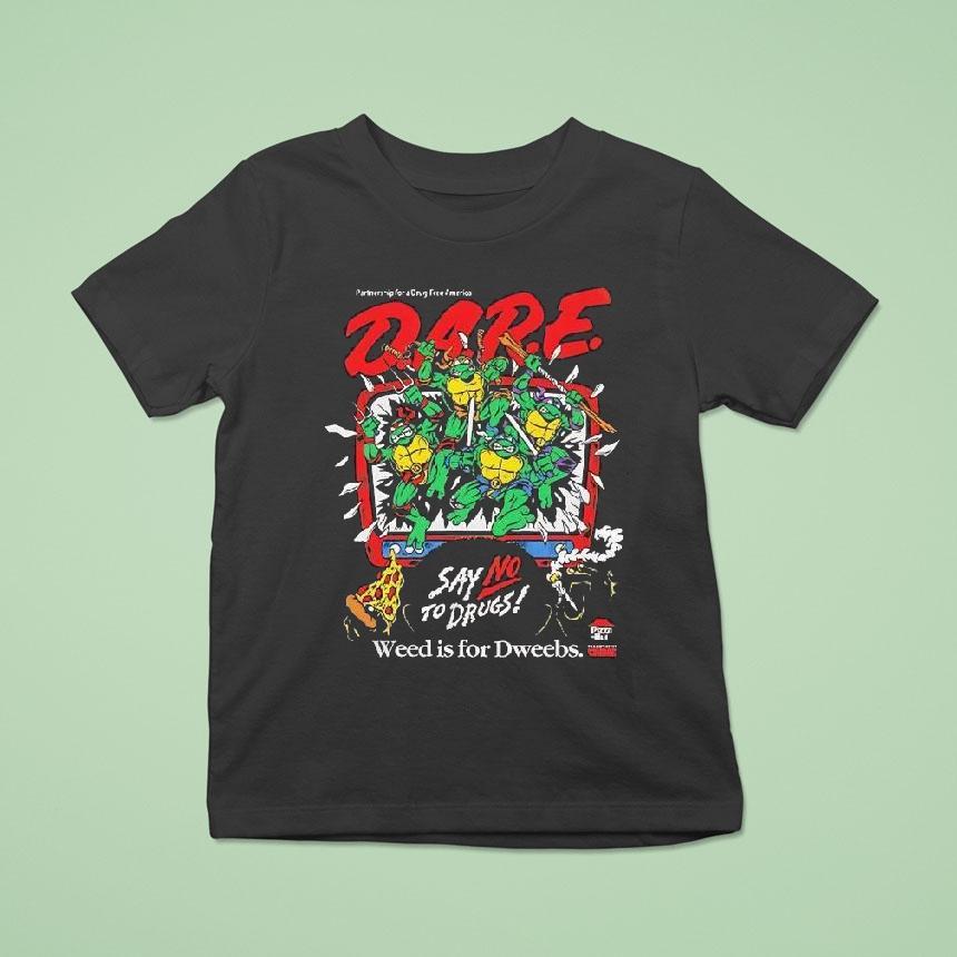 Dare Say No To Drugs Ninja Turtles Classic Retro Vintage Graphic Shirt