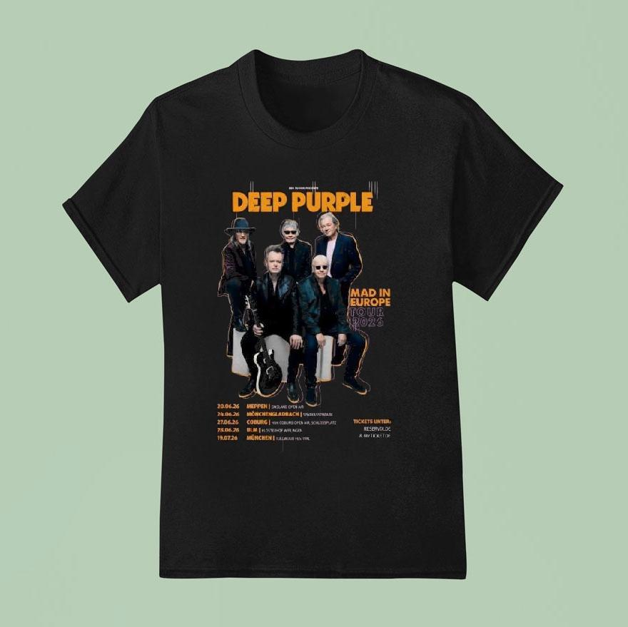 Deep Purple Mad In Europe Tour 2026 Germany Shirt