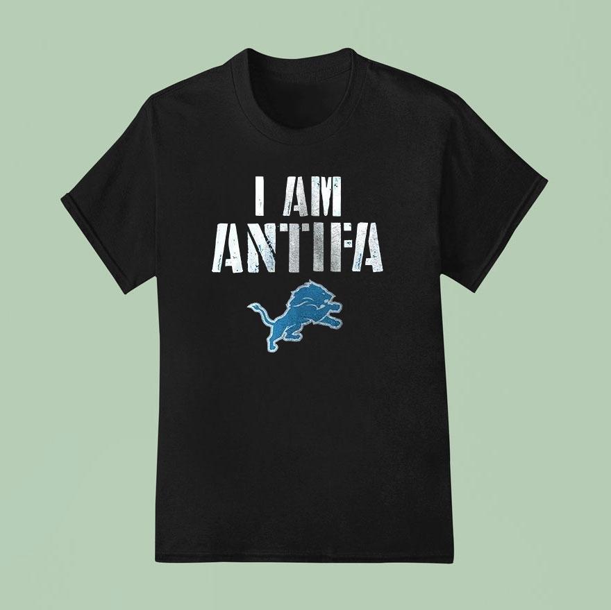 Detroit Lions I Am Antifa Against Fascism Shirt