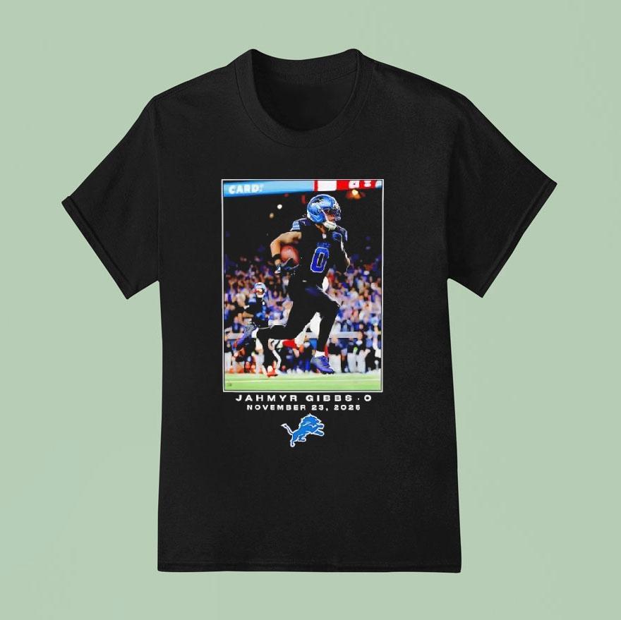 Detroit Lions Jahmyr Gibbs Nfl Flash Features November 23rd 2025 Shirt