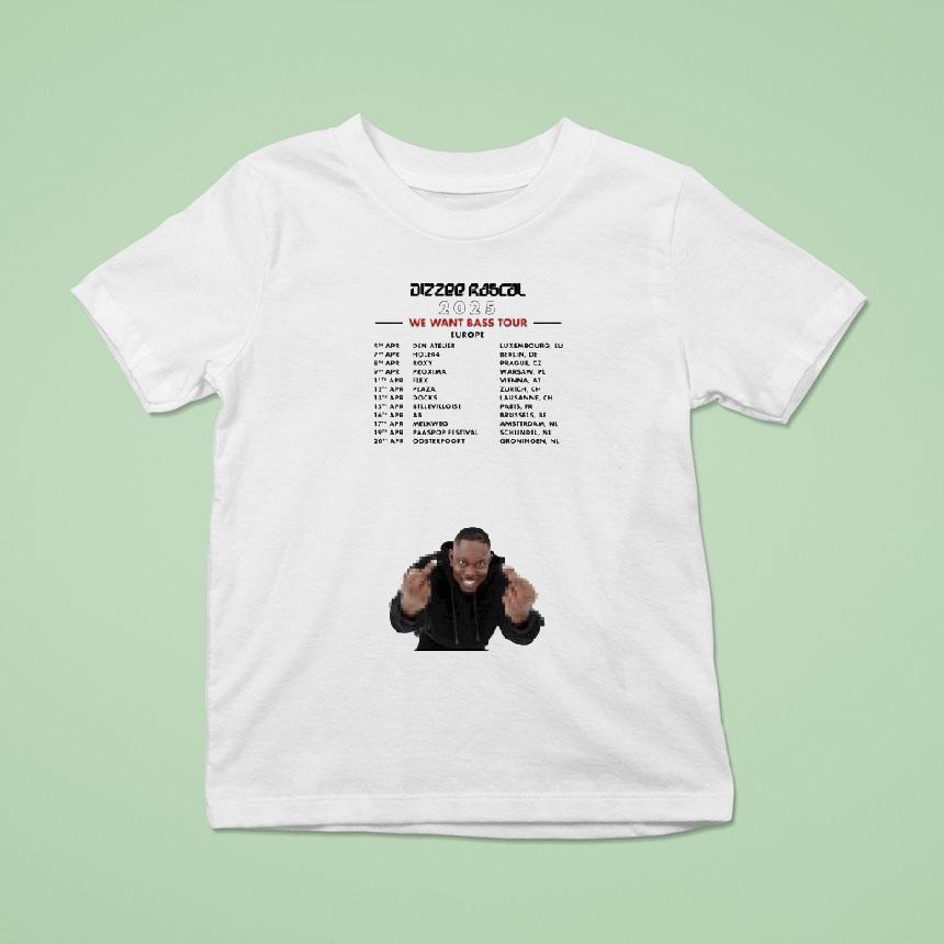 Dizzee Rascal We Want Bass Tour 2025 Europe Middle Fingers Shirt