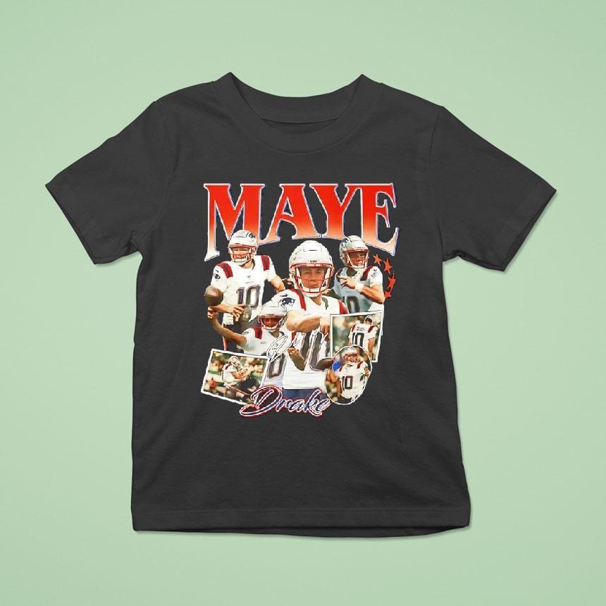Drake Maye New England Patriots Signature Picture Shirt