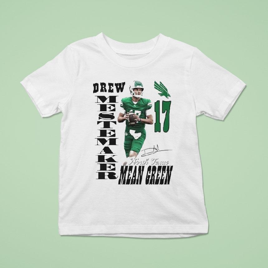 Drew Mestemaker North Texas Mean Green Portrait Signature Shirt