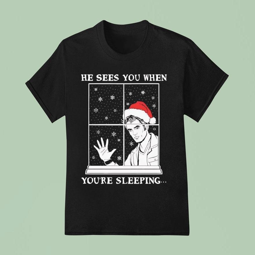 Edward Cullen Santa He Sees You When You’re Sleeping Shirt