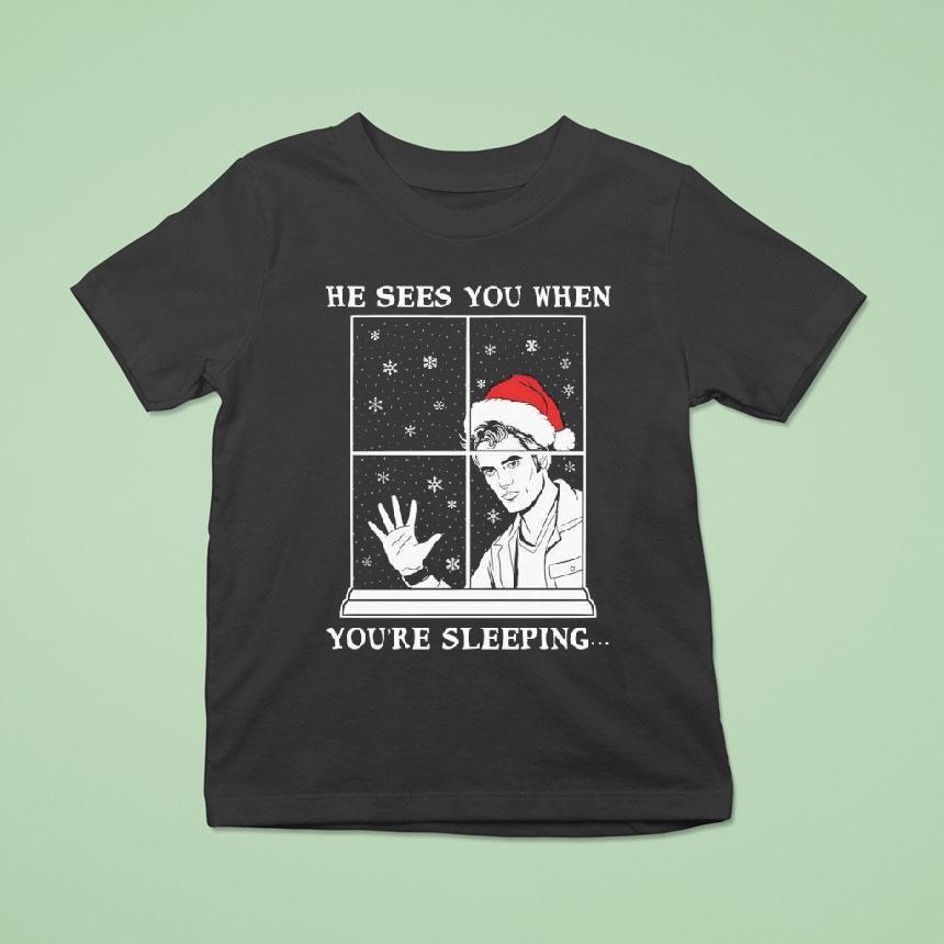 Edward Cullen Santa He Sees You When You’re Sleeping Shirt