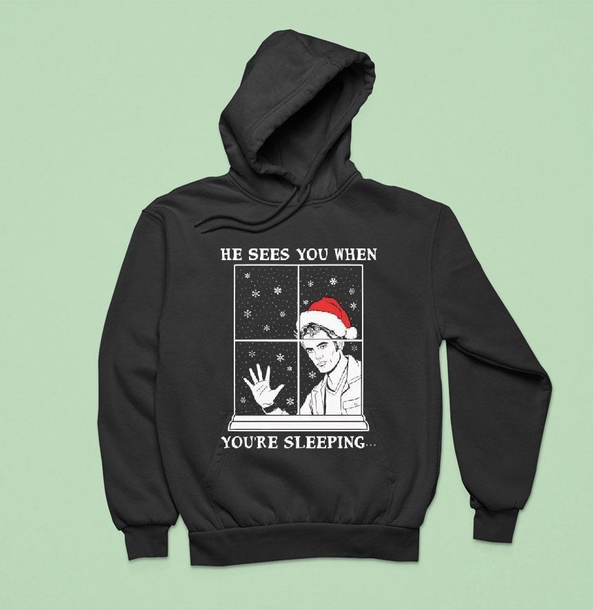 Edward Cullen Santa He Sees You When You're Sleeping Shirt Edward Cullen Santa He Sees You When You're Sleeping Shirt