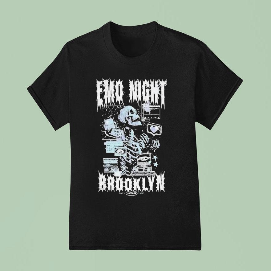 Emo Night Brooklyn Computer Skeleton Shirt
