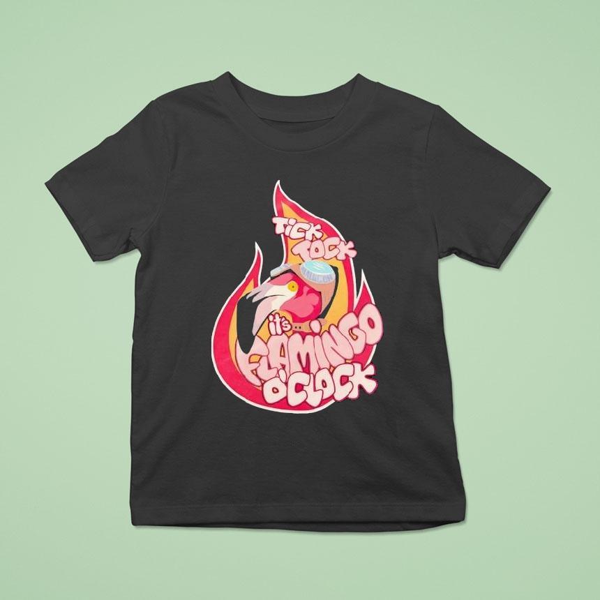 Flamingo Tick Tock It’s Flamingo O’clock Shirt