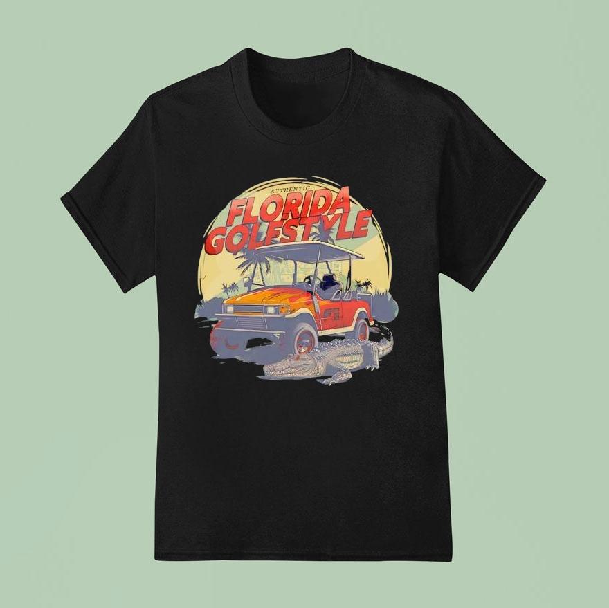 Florida Golfstyle Car Golf Crocodile Shirt