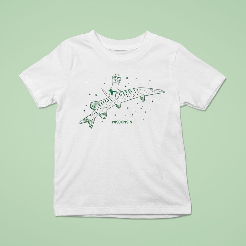 Gary Riding Musky Wisconsin Cat Fish Shirt