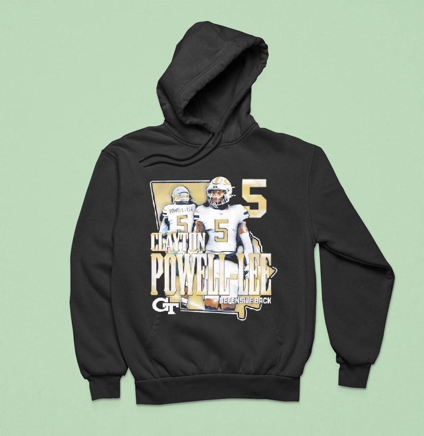 Georgia Tech Football Student Athlete State #5 Clayton Powell-lee Shirt Georgia Tech Football Student Athlete State #5 Clayton Powell-lee Shirt