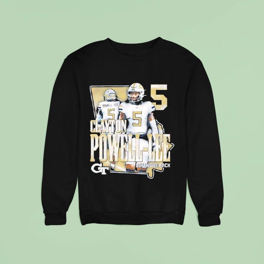 Georgia Tech Football Student Athlete State #5 Clayton Powell-lee Shirt Georgia Tech Football Student Athlete State #5 Clayton Powell-lee Shirt