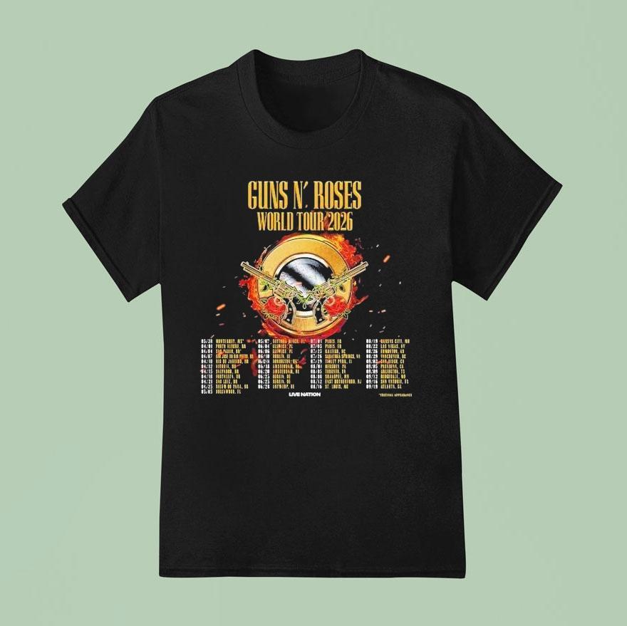 Guns N Roses World Tour 2026 Dates Shirt
