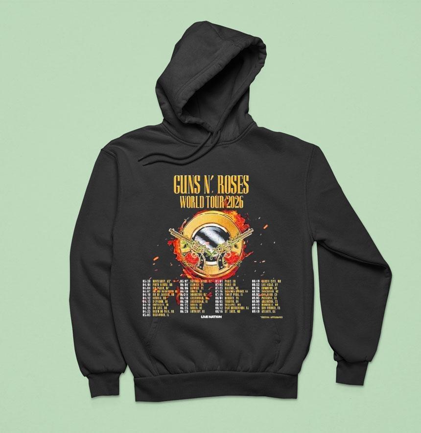 Guns N Roses World Tour 2026 Dates Shirt Guns N Roses World Tour 2026 Dates Shirt