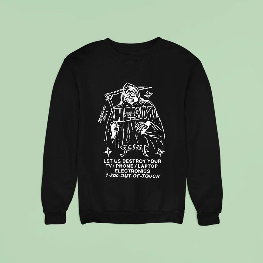 Heavy Slime Philly Let Us Destroy Your Tv Phone Laptop Electronics 1-800 Out Of Touch Grim Reaper Shirt Heavy Slime Philly Let Us Destroy Your Tv Phone Laptop Electronics 1-800 Out Of Touch Grim Reaper Shirt