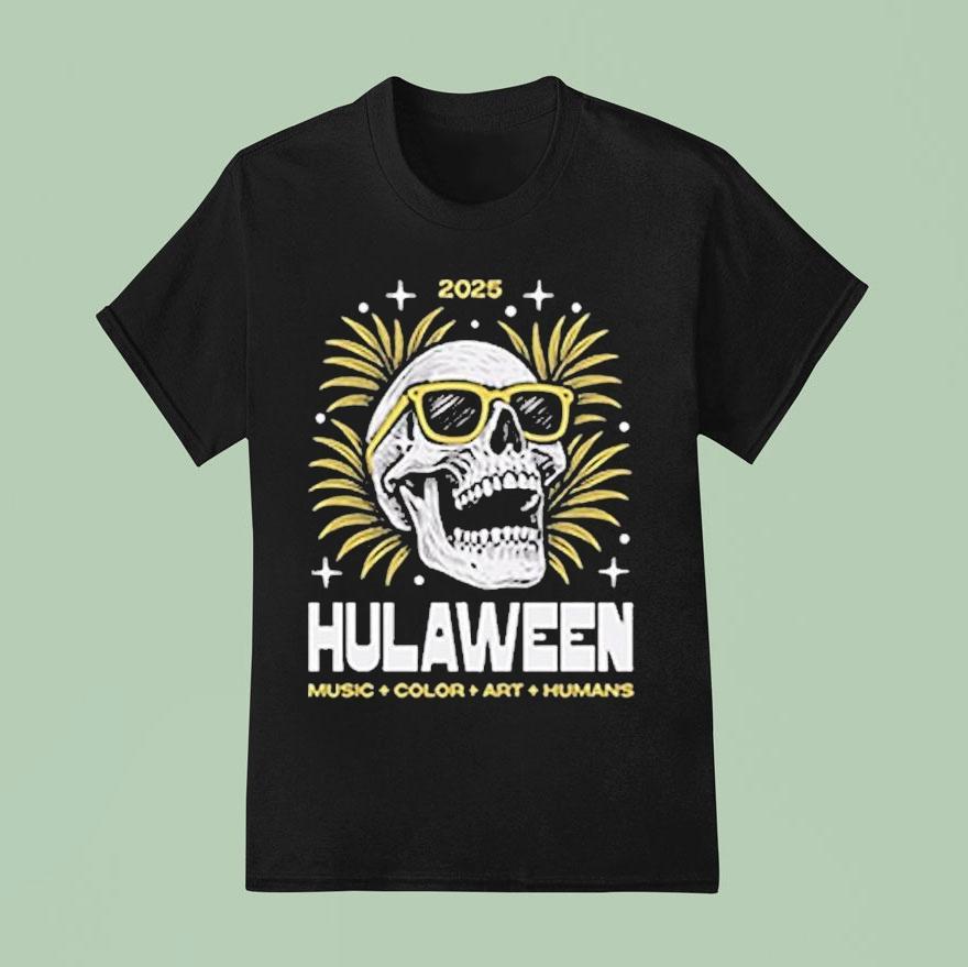 Hulaween Music Color Art Human Skull 2025 Shirt
