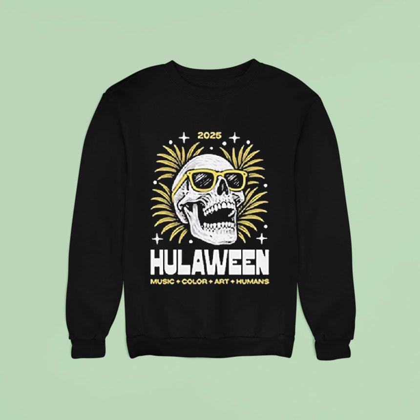 Hulaween Music Color Art Human Skull 2025 Shirt Hulaween Music Color Art Human Skull 2025 Shirt