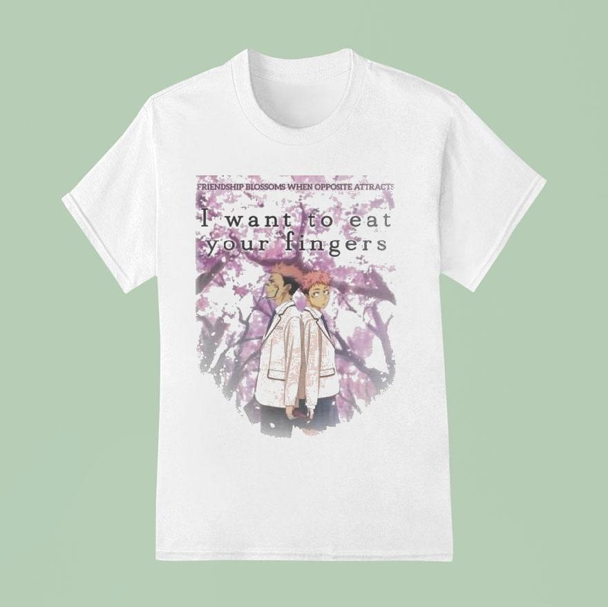 Itadori Yuji Jujutsu Kaisen I Want To Eat Your Fingers Friendship Blossoms When Opposite Attracts Shirt
