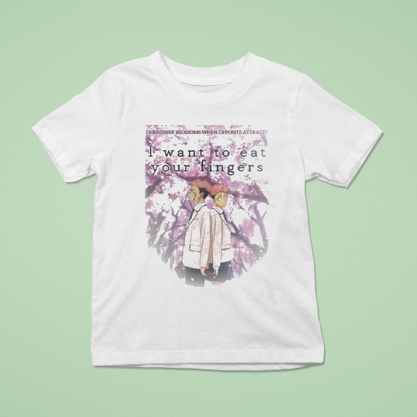 Itadori Yuji Jujutsu Kaisen I Want To Eat Your Fingers Friendship Blossoms When Opposite Attracts Shirt