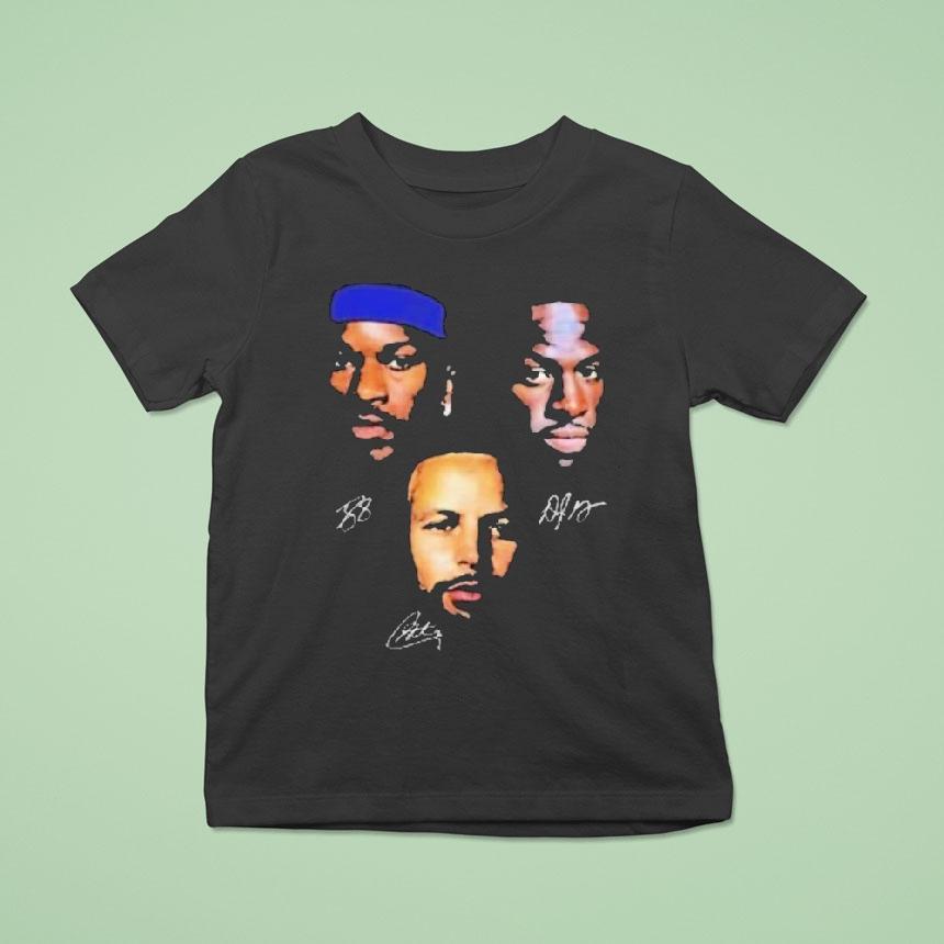 Jimmy Butler Draymond Green And Stephen Curry Faces Heads Signatures Shirt