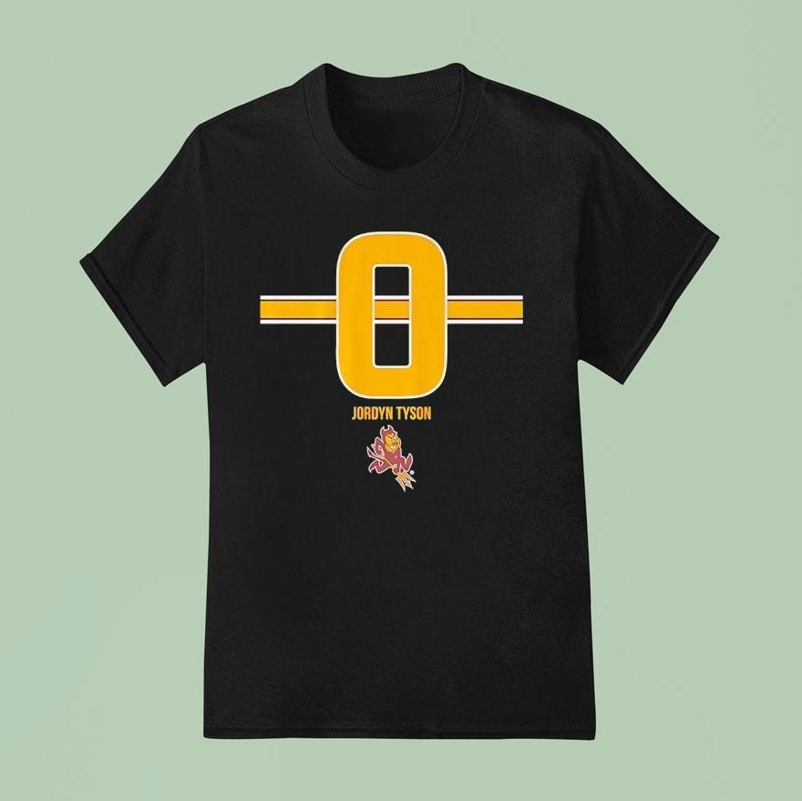 Jordyn Tyson Arizona State Sun Devils Football 0 Stripe Shirt