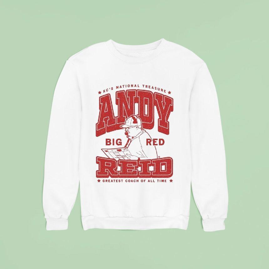 Kc's National Treasure Andy Reid Big Red Greatest Coach Of All Time Shirt Kc's National Treasure Andy Reid Big Red Greatest Coach Of All Time Shirt