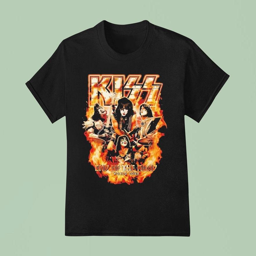 Kiss End Of The Road World Tour 2021 Up In Flames Shirt