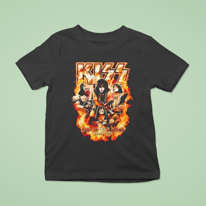 Kiss End Of The Road World Tour 2021 Up In Flames Shirt