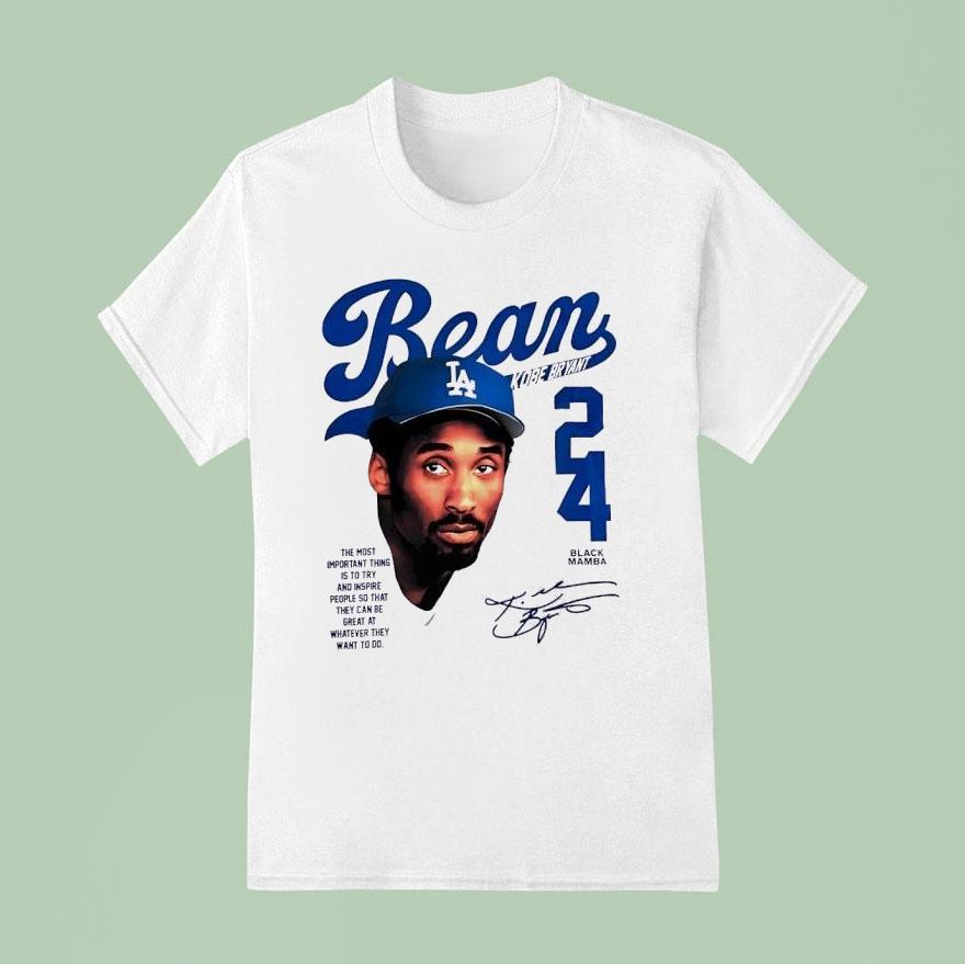 Kobe Bryant Puka Nacua Wears Bean Los Angeles Dodgers Shirt