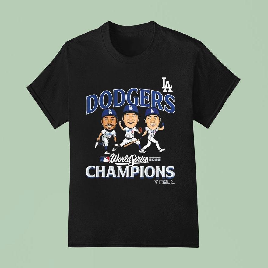 Los Angeles Dodgers 2025 World Series Champions Appeal Play Caricature Shirt