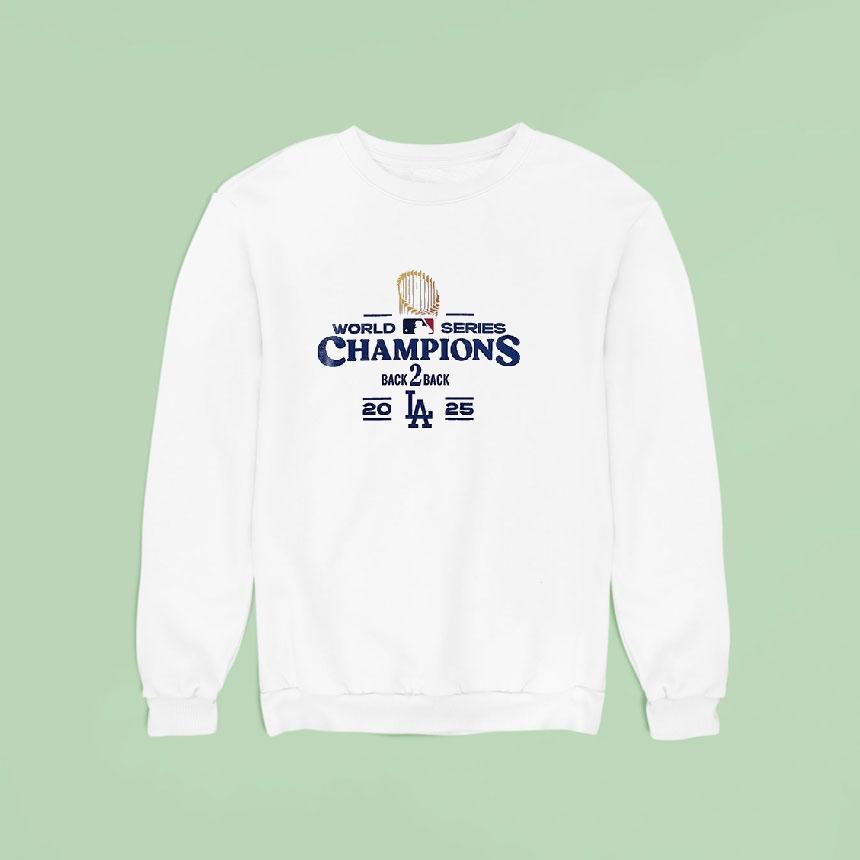 Los Angeles Dodgers 2025 World Series Champions Back 2 Back Team Graphic Signature 2 Sided Shirt Los Angeles Dodgers 2025 World Series Champions Back 2 Back Team Graphic Signature 2 Sided Shirt