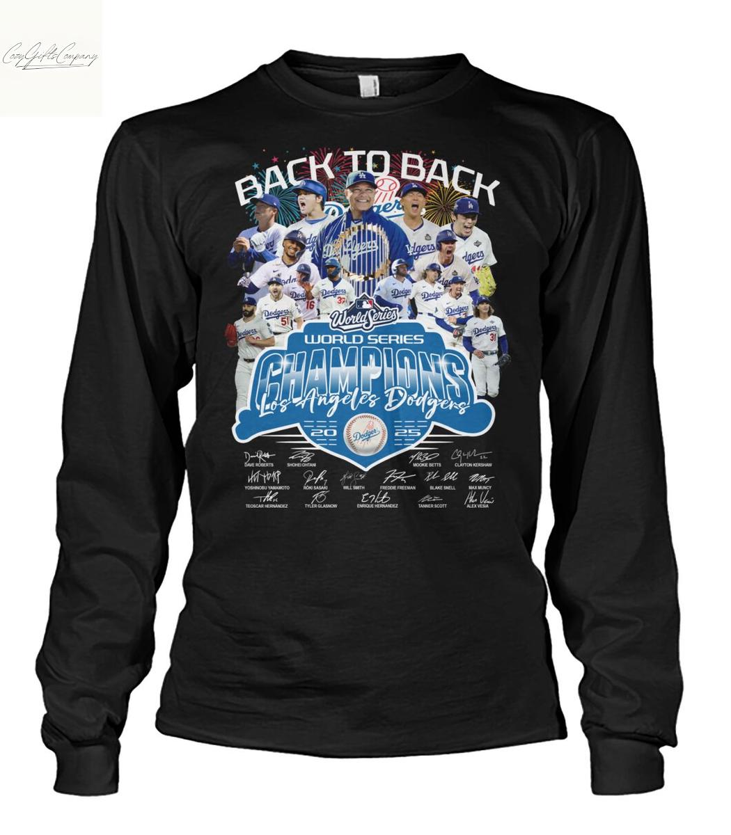 Los Angeles Dodgers Back To Back World Series 2024 2025 Champions T Shirt