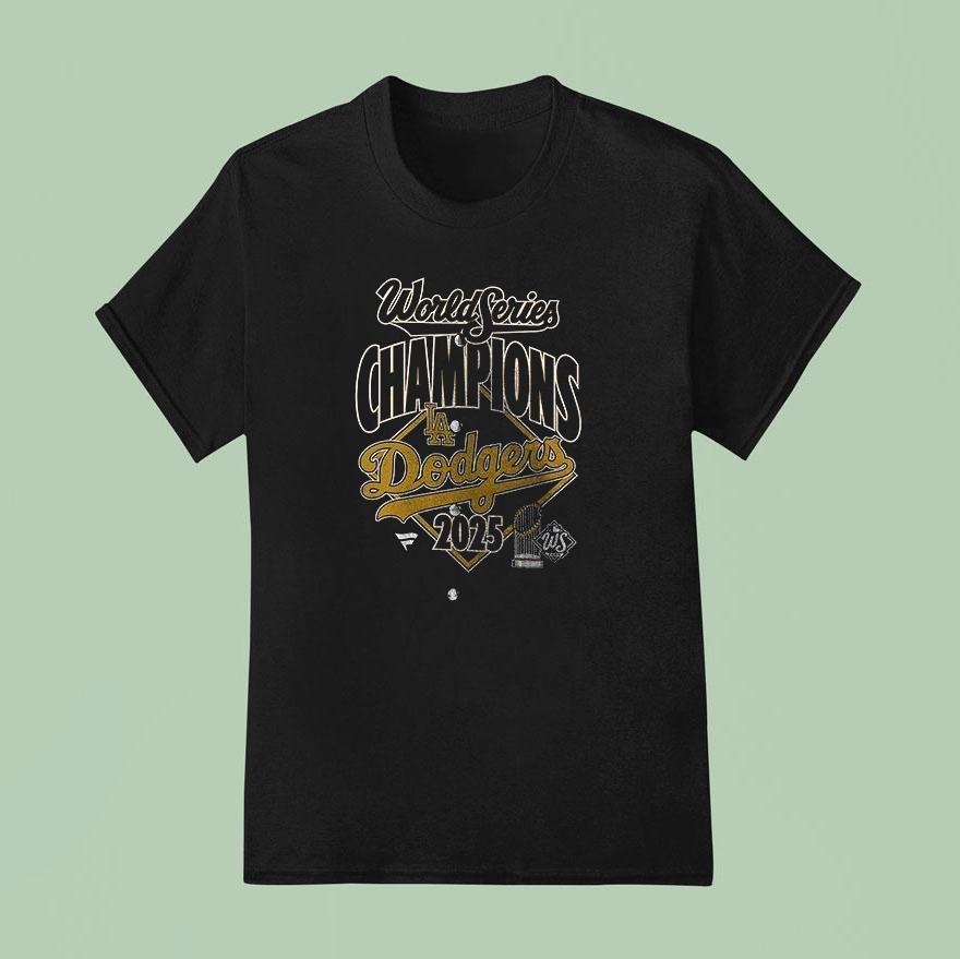 Los Angeles Dodgers Back To Back World Series Champions 2025 Trophy Word Shirt