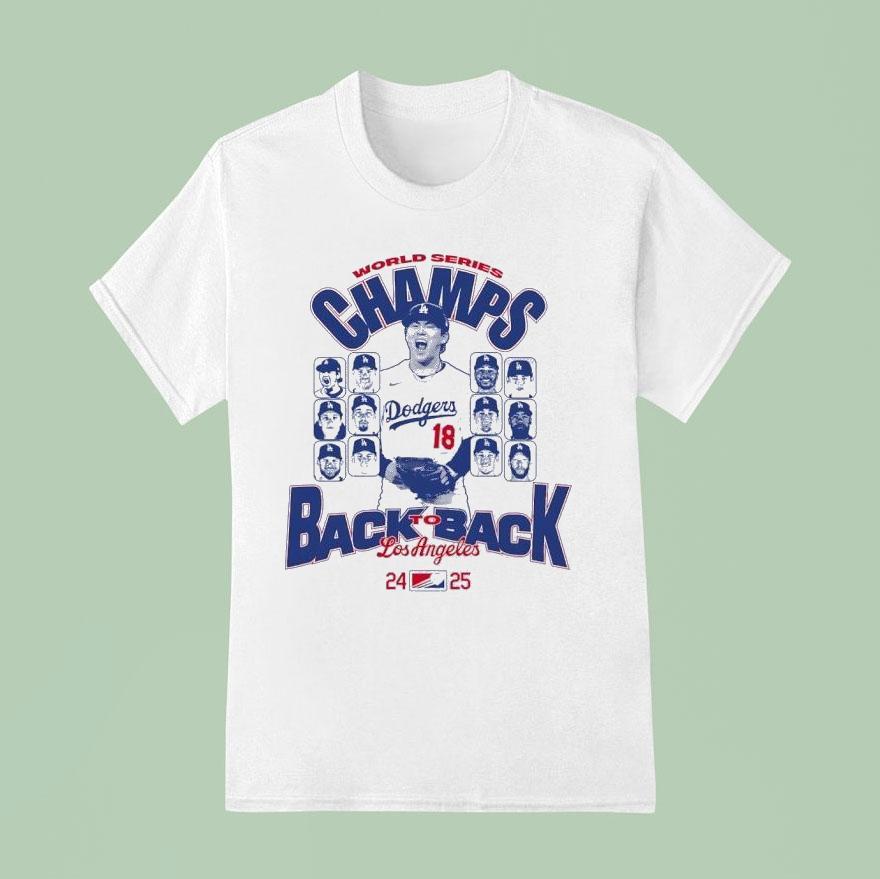 Los Angeles Dodgers Back To Back World Series Champs 2024 2025 Shirt