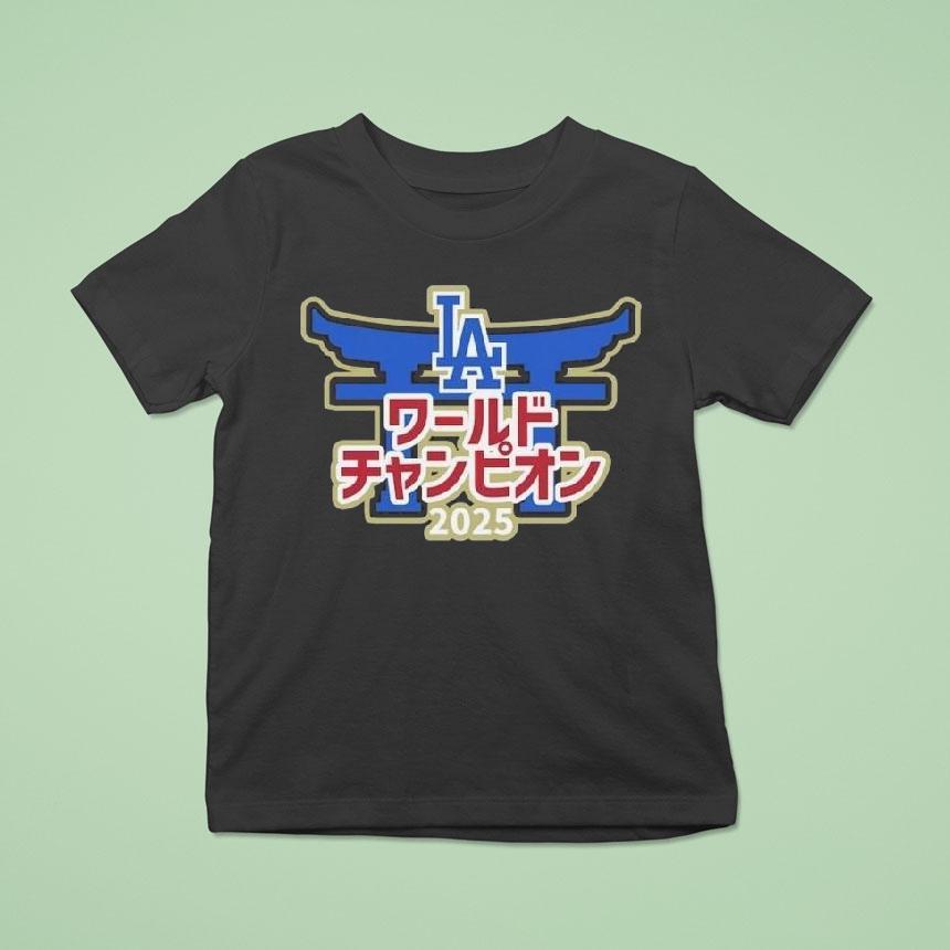 Los Angeles Dodgers New Era 2025 World Series Champions Japanese Characters Shirt