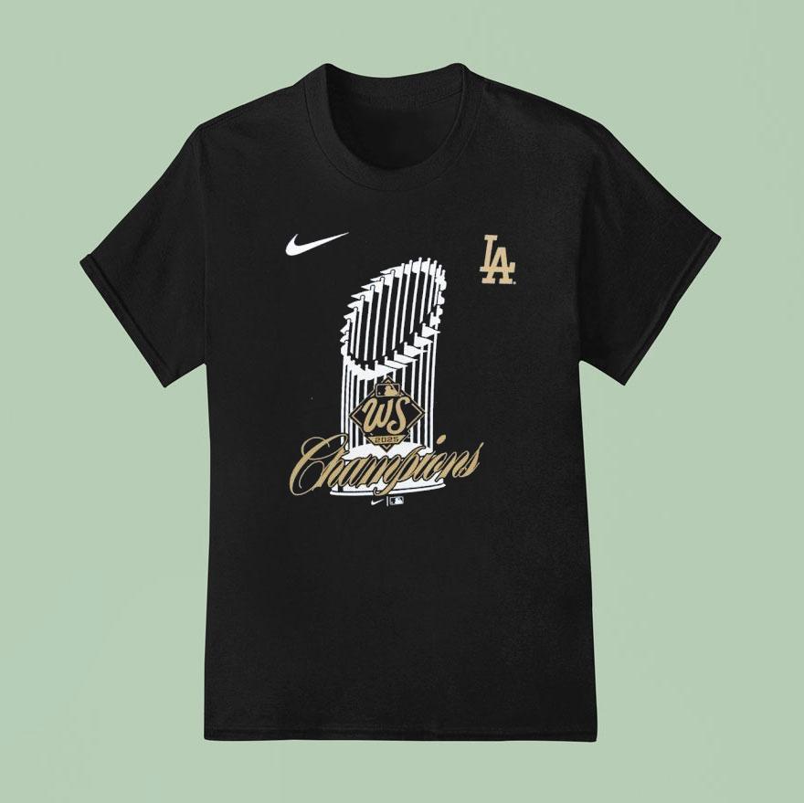 Los Angeles Dodgers Nike 2025 World Series Champions Trophy Shirt