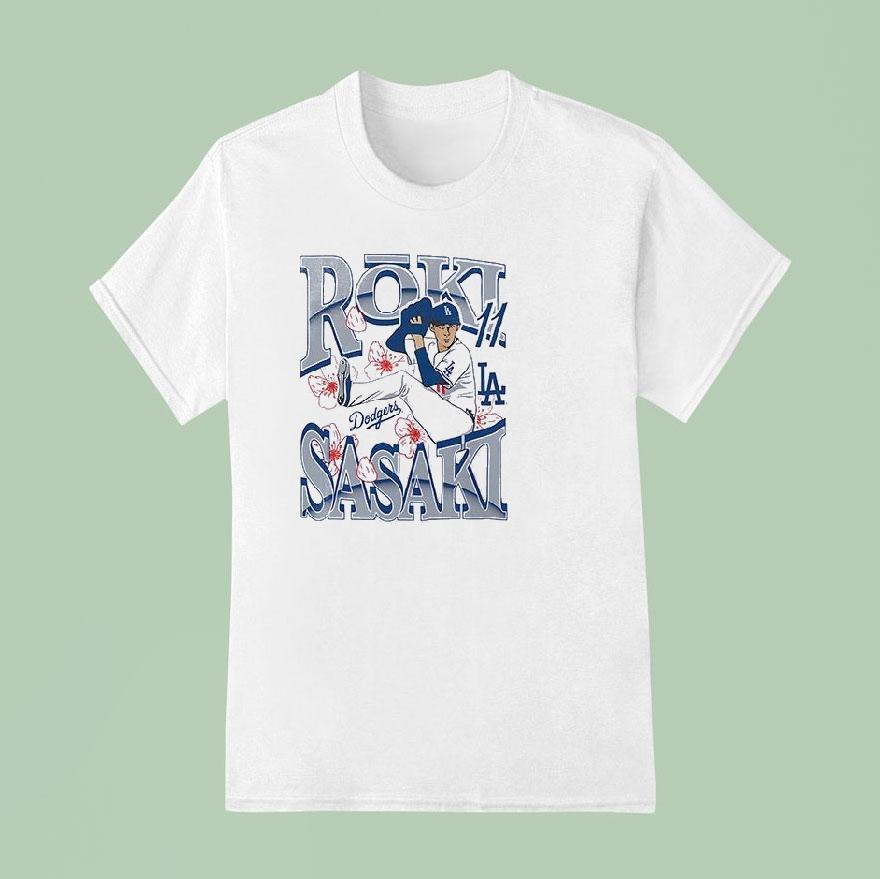 Los Angeles Dodgers Roki Sasaki New Era Player Art 2 Sided Shirt