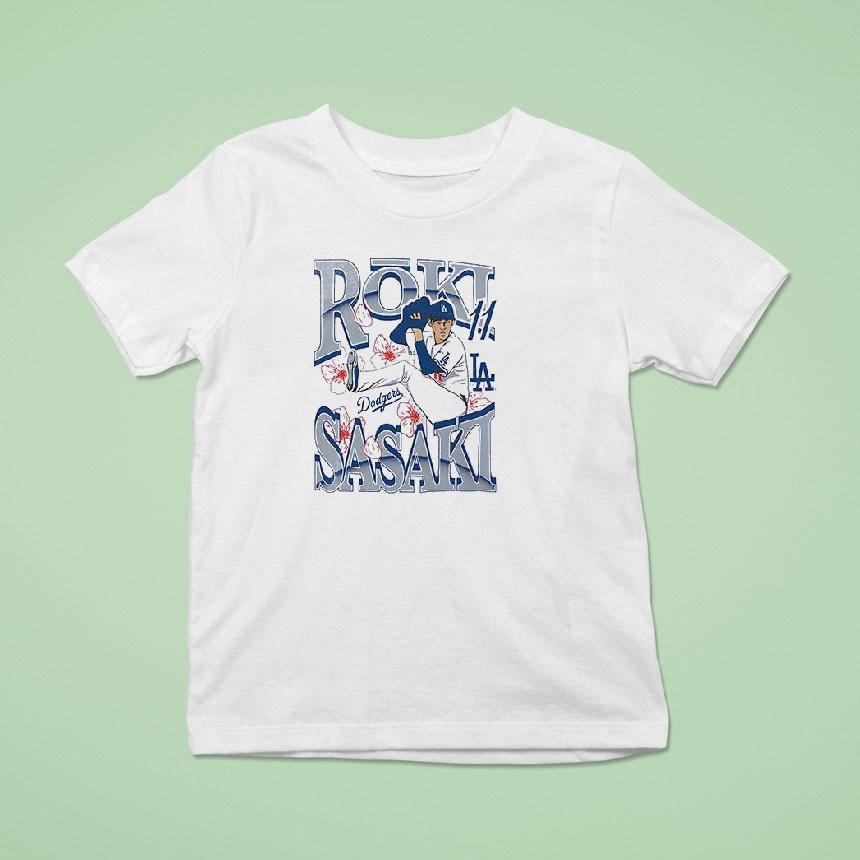 Los Angeles Dodgers Roki Sasaki New Era Player Art 2 Sided Shirt