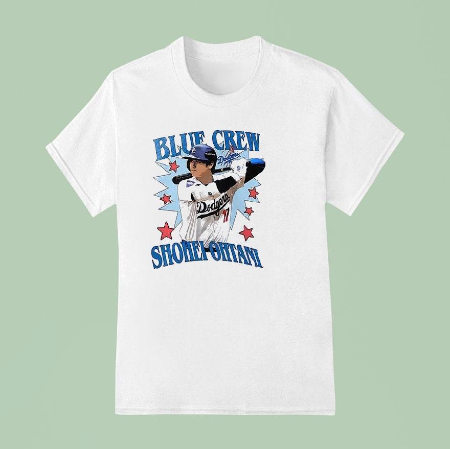 Los Angeles Dodgers Shohei Ohtani Blue Crew Graphic Shirt