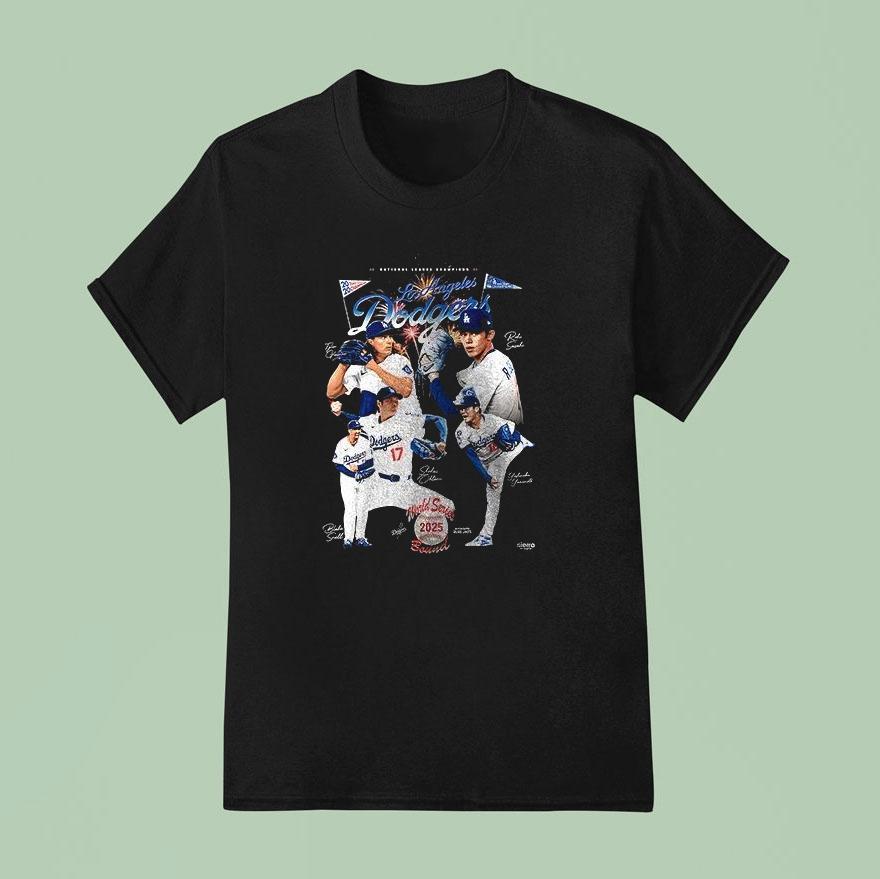 Los Angeles Dodgers Vs Toronto Blue Jays World Series Bound 2025 True Blue Show Graphic Signature Shirt
