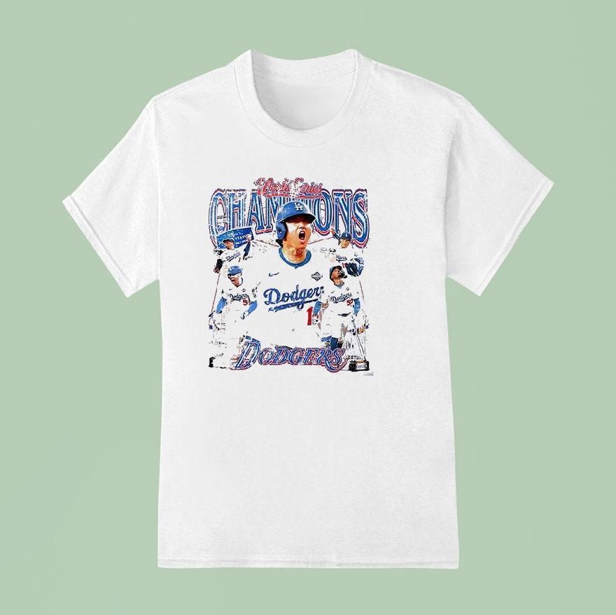 Los Angeles Dodgers World Series Champions 2024 2025 Back To Back Team Graphic Vintage Shirt