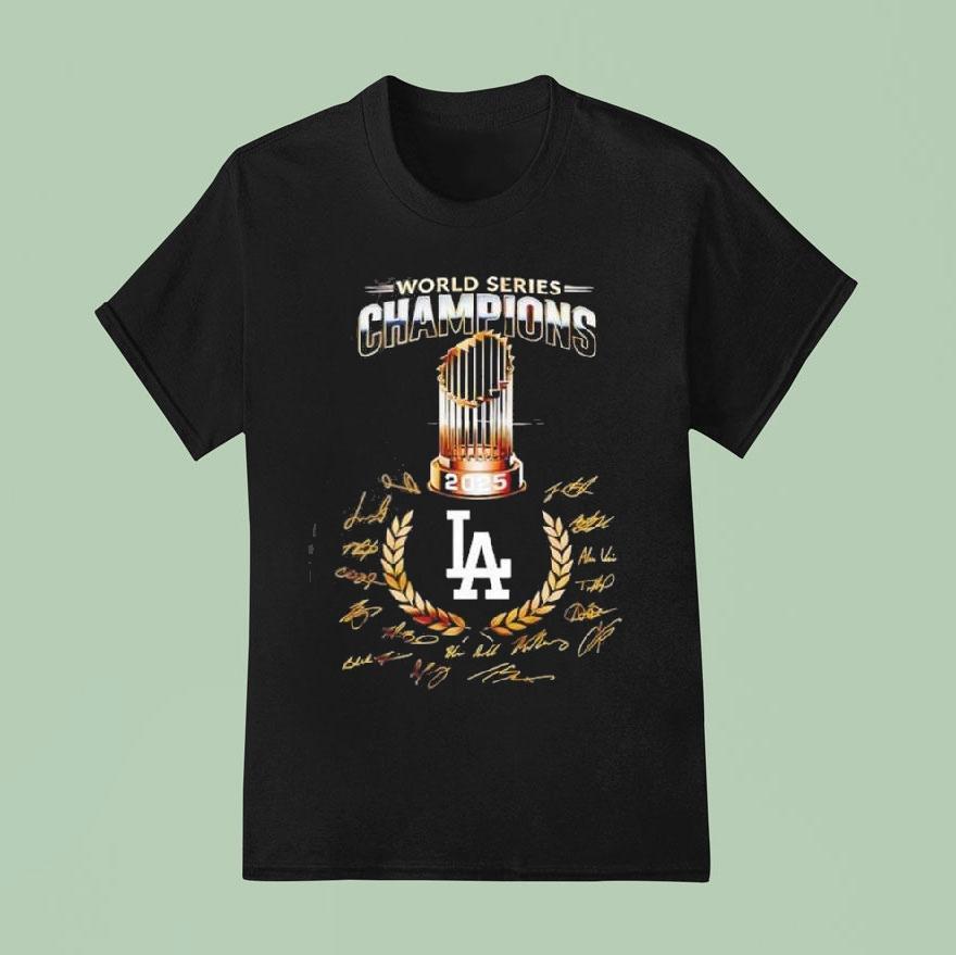 Los Angeles Dodgers World Series Champions 2025 Signatures Shirt