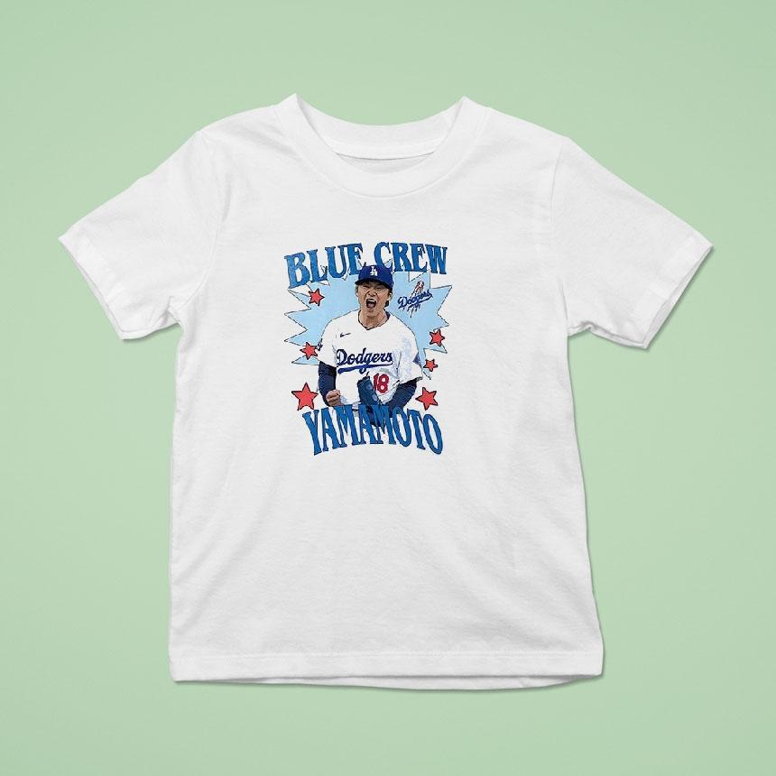 Los Angeles Dodgers Yoshinobu Yamamoto Blue Crew Graphic Shirt