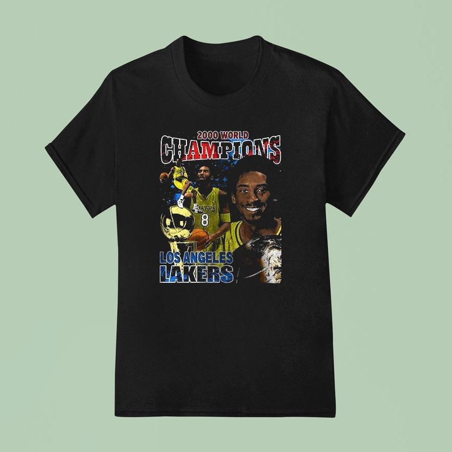 Los Angeles Lakers Kobe Bryant 2000 World Champions Graphic Vintage Shirt