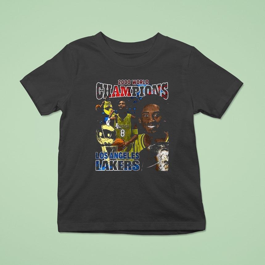 Los Angeles Lakers Kobe Bryant 2000 World Champions Graphic Vintage Shirt