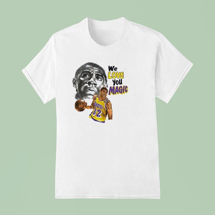 Los Angeles Lakers Magic Johnson We Love You We Believe In You Magic Vintage Shirt