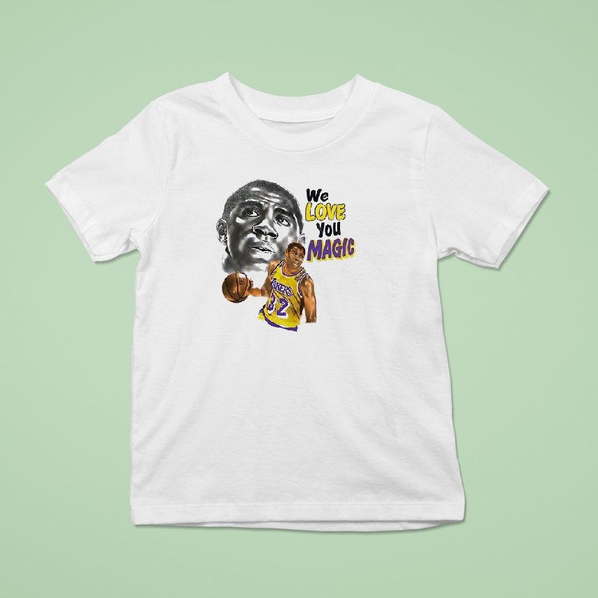 Los Angeles Lakers Magic Johnson We Love You We Believe In You Magic Vintage Shirt