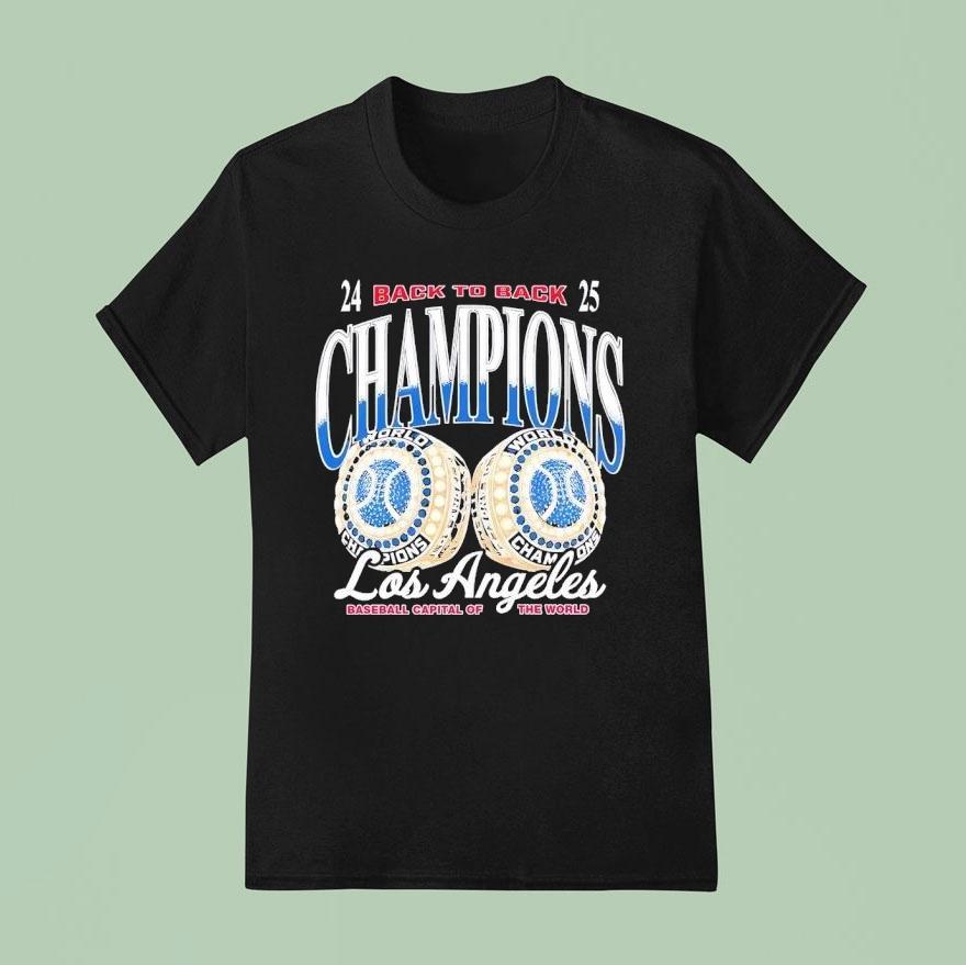 Love Los Angeles Dodgers Baseball Back To Back World Series 2025 Champs Shirt