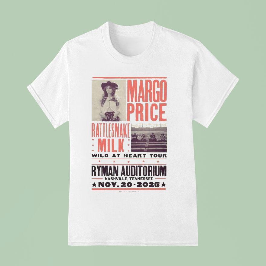 Margo Price Wild At Heart Tour Nov 20 2025 Nashville, Tn Concert Shirt